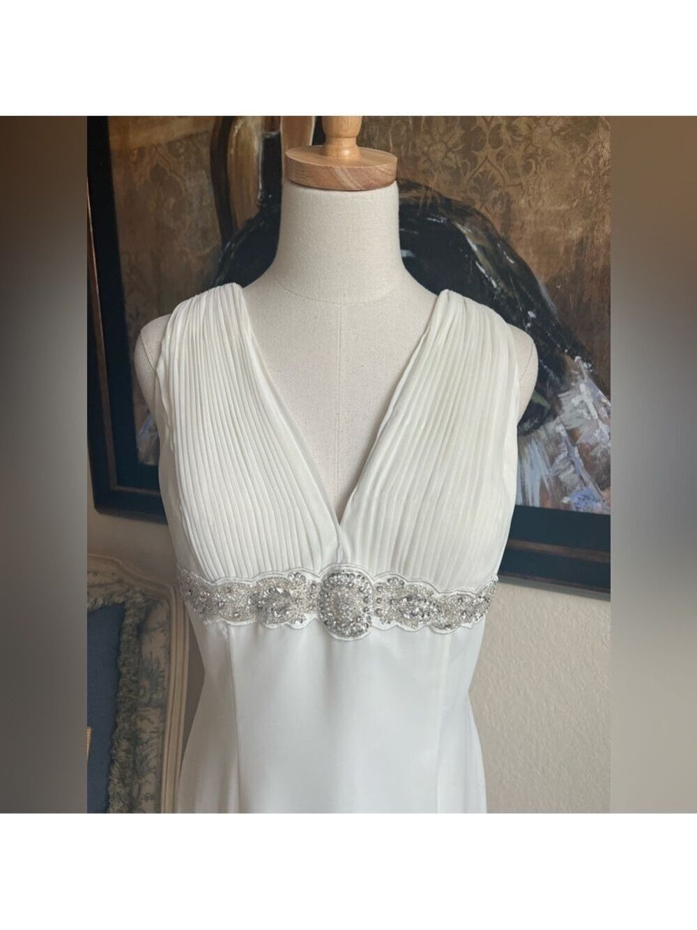Sean Couture White Beaded Dress Size 10